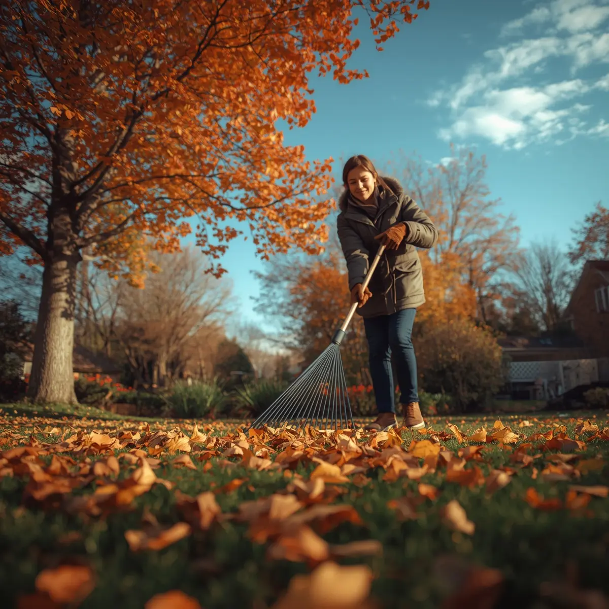 Fall leaves seasonal maintenance